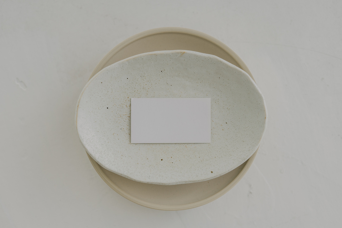 Modern Paper Card Mockup with Ceramics