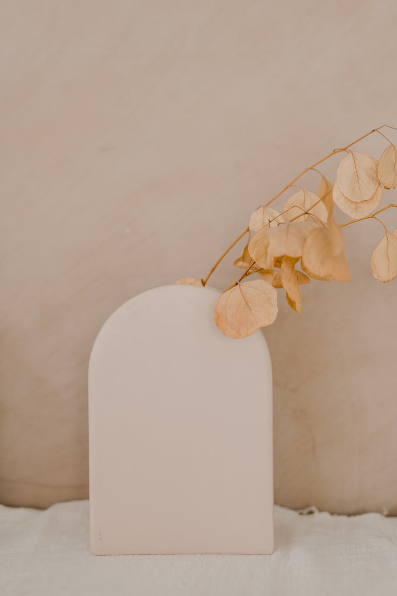 Dried Leaves in a Minimalist Vase